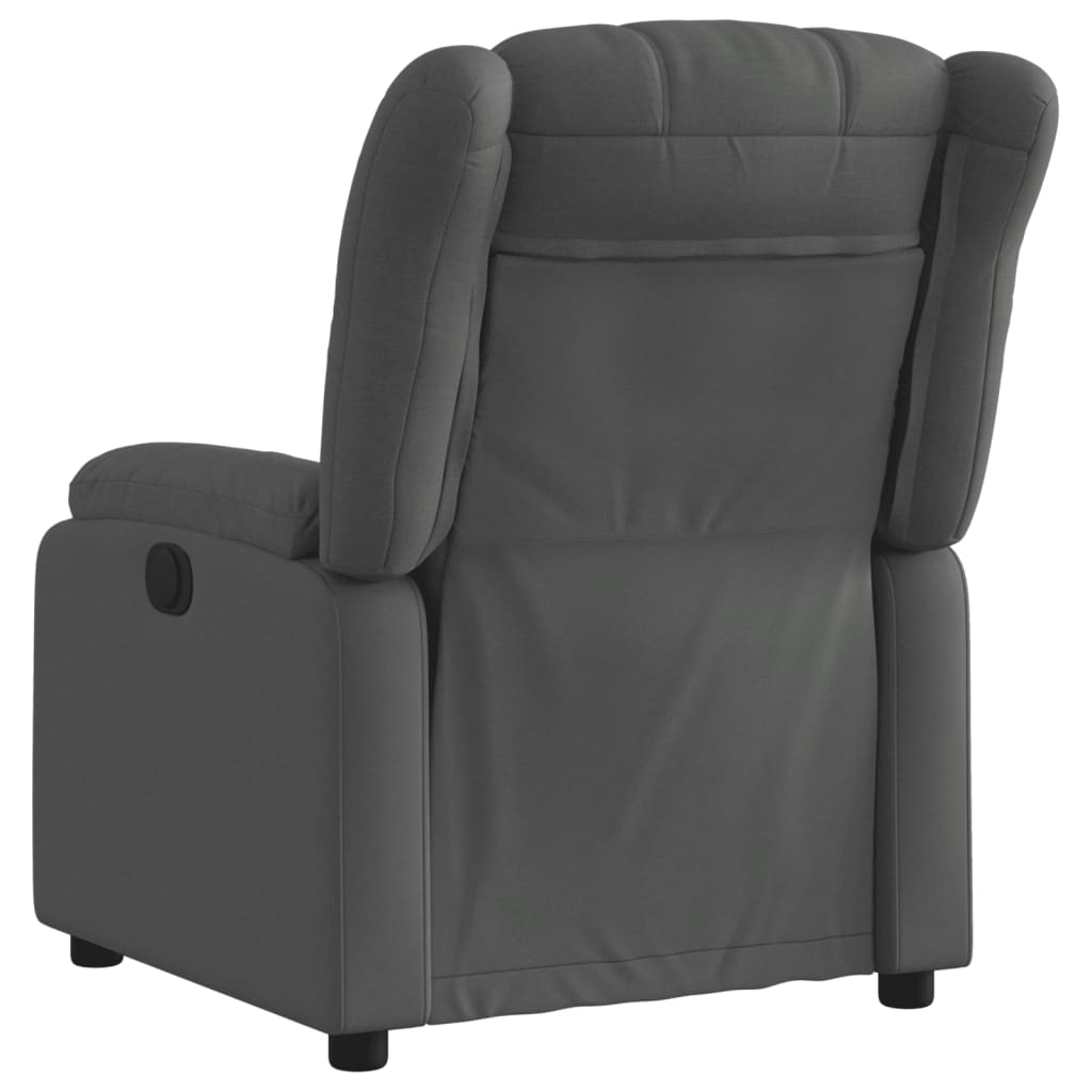 vidaXL Sillón reclinable de tela gris oscuro