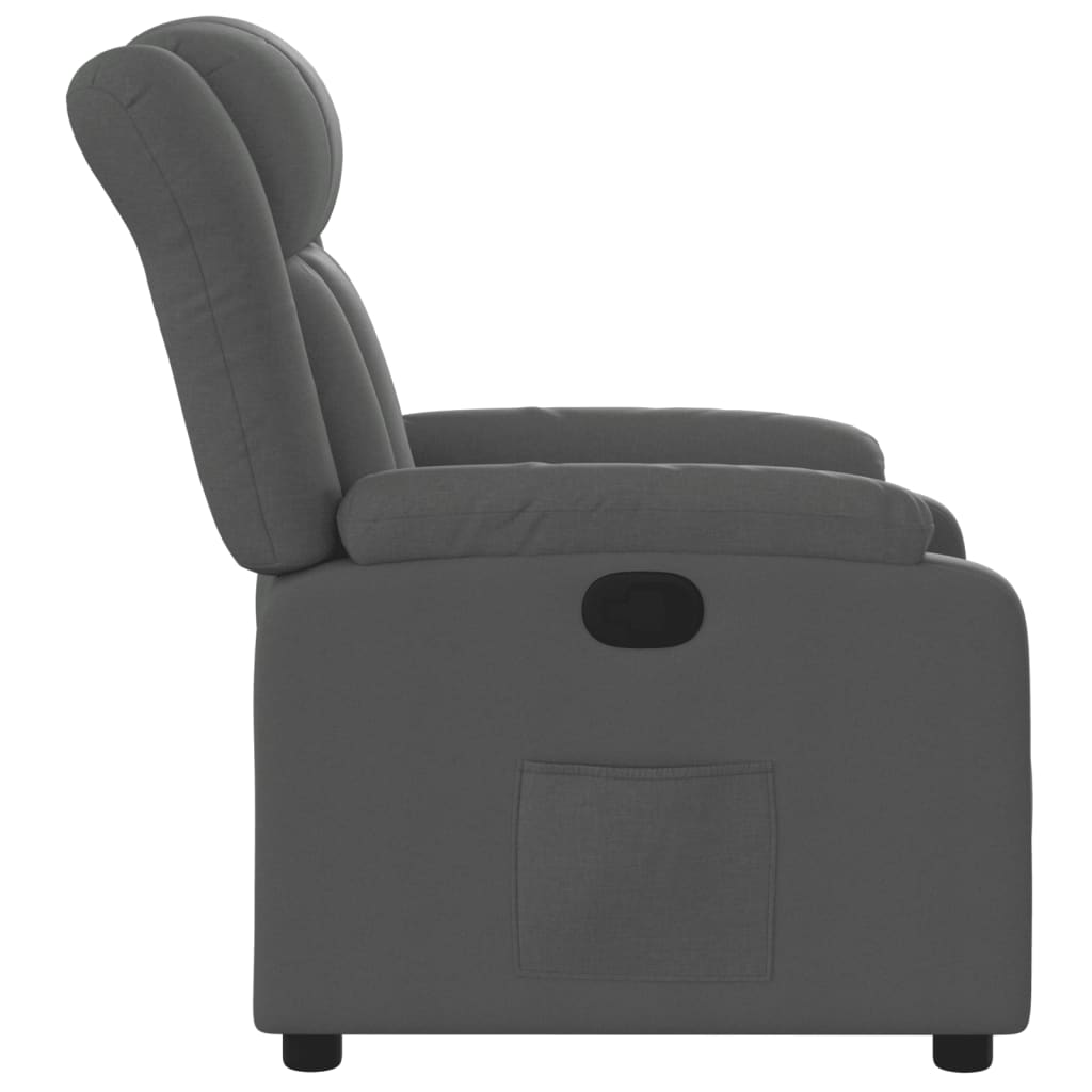 vidaXL Sillón reclinable de tela gris oscuro