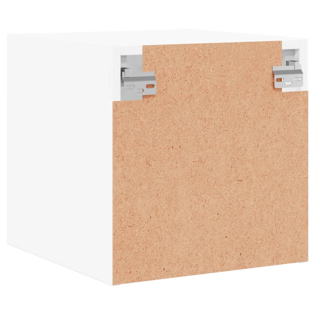 vidaXL Mesita de noche con puerta de vidrio blanco 35x37x35 cm