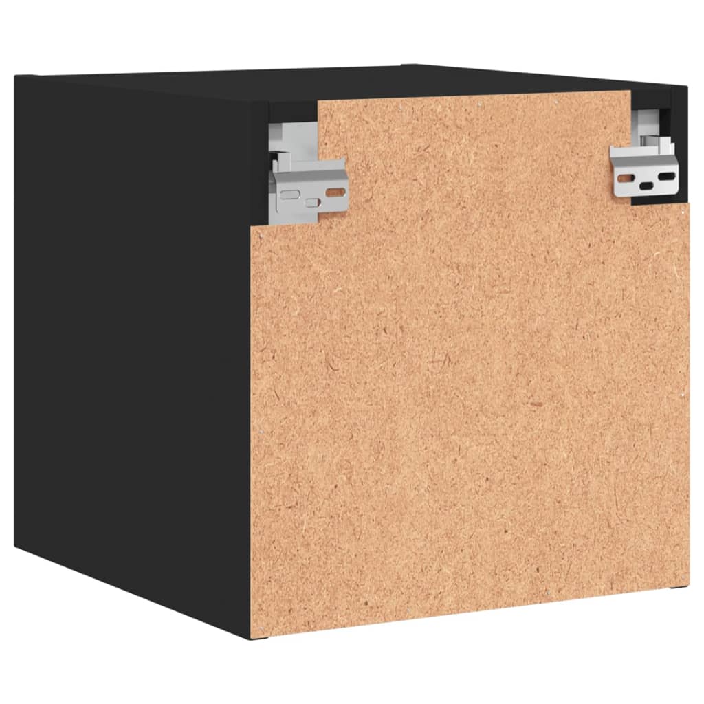 vidaXL Mesitas de noche con puertas de vidrio 2 uds negro 35x37x35 cm