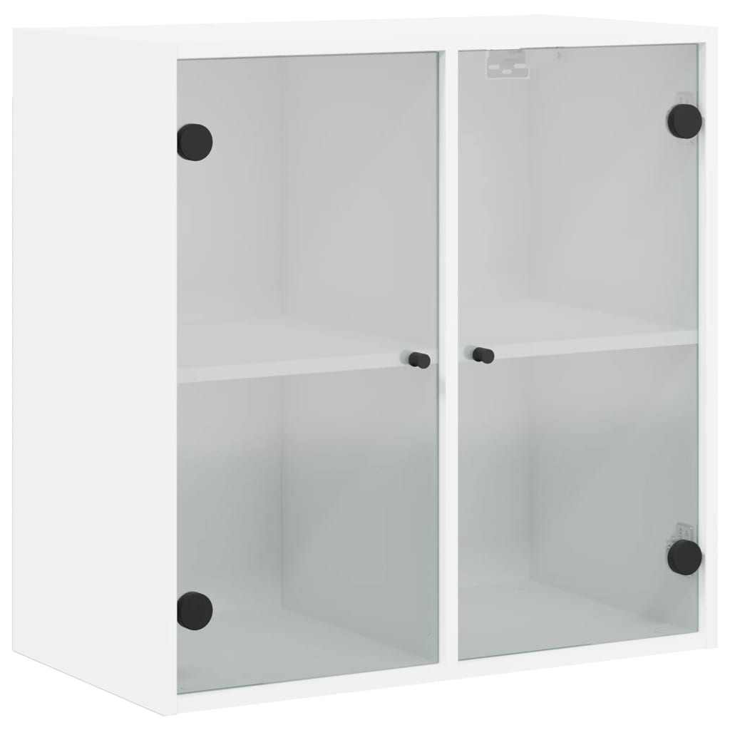 vidaXL Mueble de pared con puertas de vidrio blanco 68x37x68,5 cm