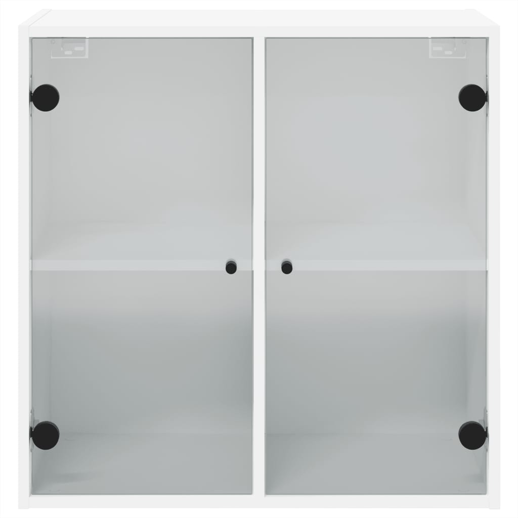 vidaXL Mueble de pared con puertas de vidrio blanco 68x37x68,5 cm