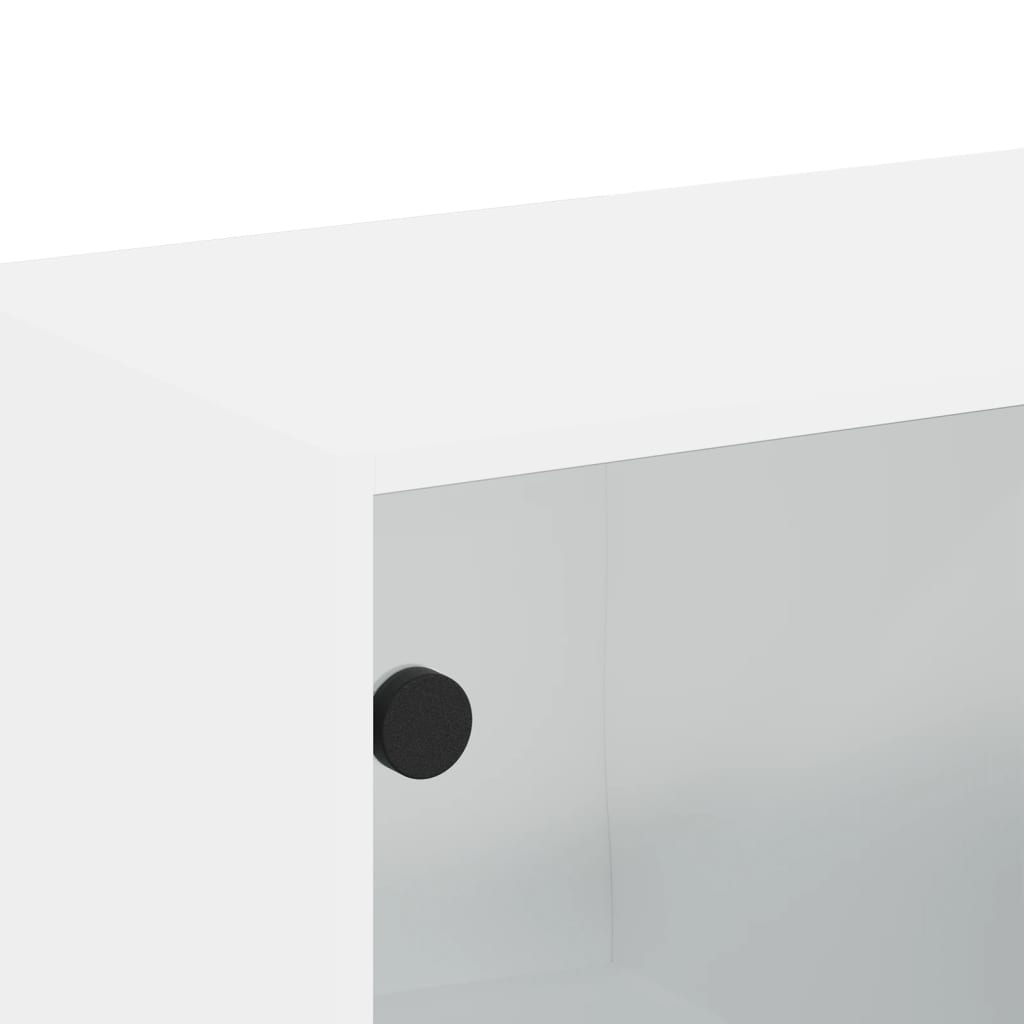 vidaXL Mueble de pared con puertas de vidrio blanco 68x37x68,5 cm