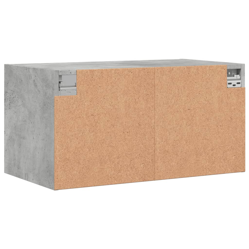 vidaXL Mueble de pared puertas de vidrio gris hormigón 68,5x37x35 cm