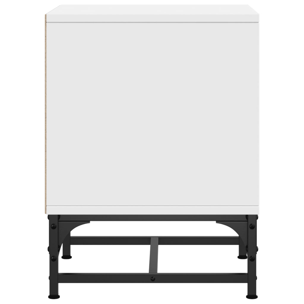 vidaXL Mesitas de noche con puertas de vidrio 2 uds blanco 35x37x50 cm