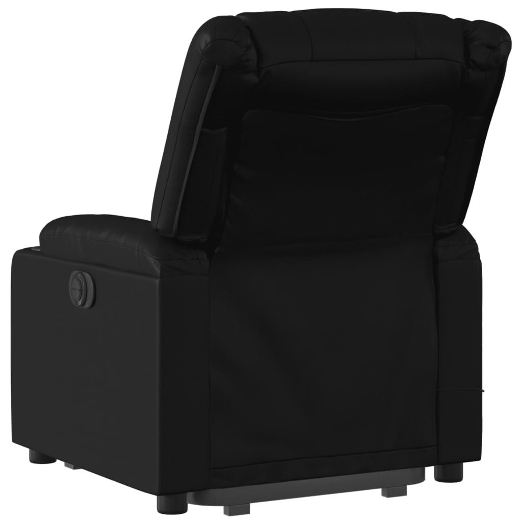 vidaXL Sillón reclinable de masaje de pie cuero artificial negro