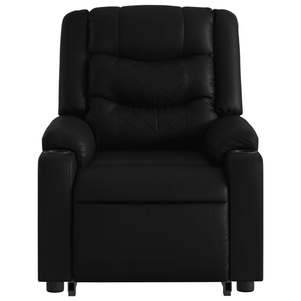 vidaXL Sillón reclinable de masaje de pie cuero artificial negro