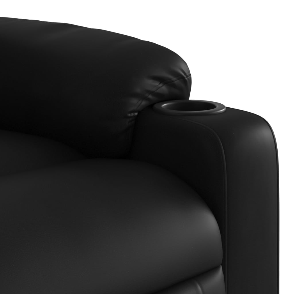 vidaXL Sillón reclinable de masaje de pie cuero artificial negro