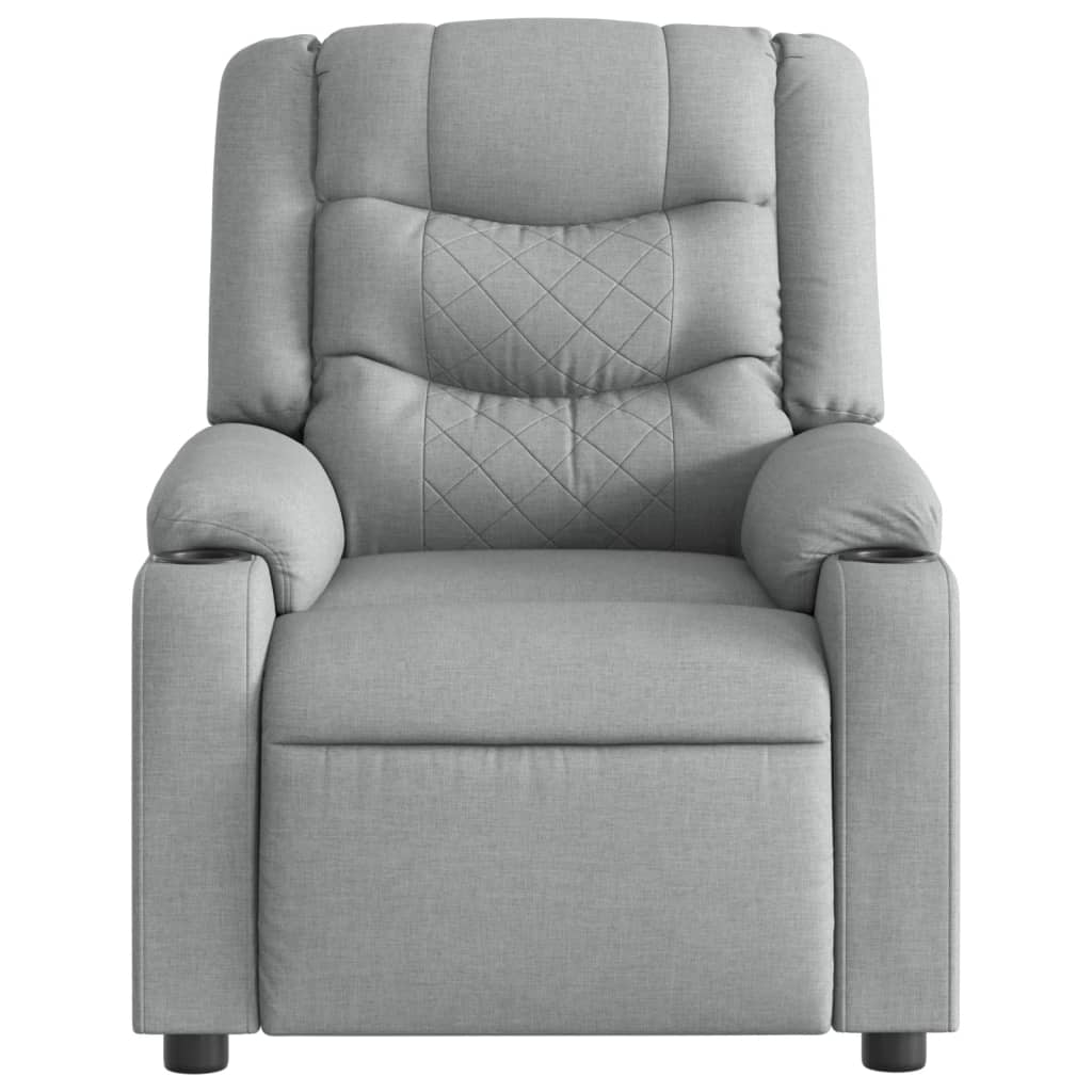 vidaXL Sillón reclinable eléctrico tela gris claro