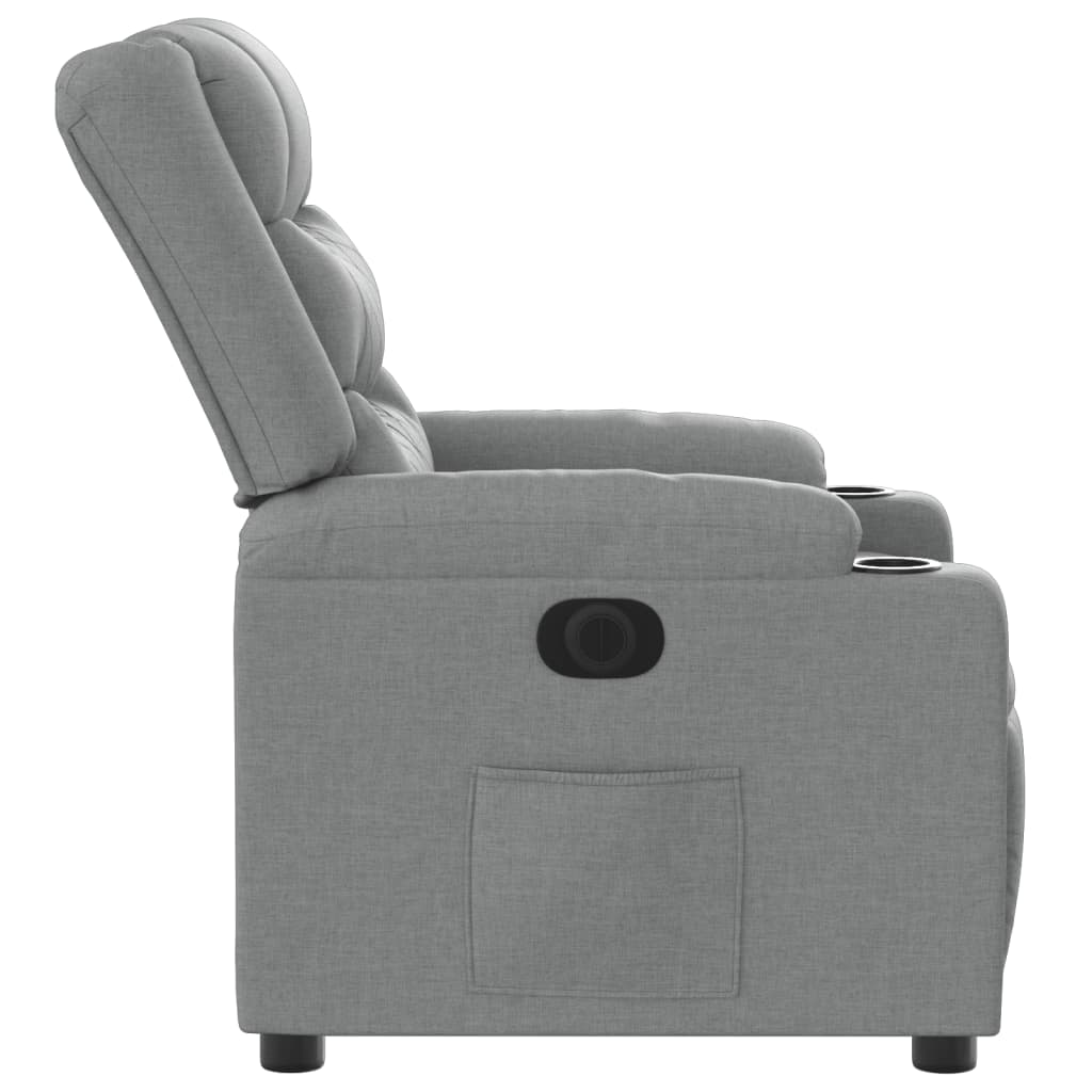 vidaXL Sillón reclinable eléctrico tela gris claro