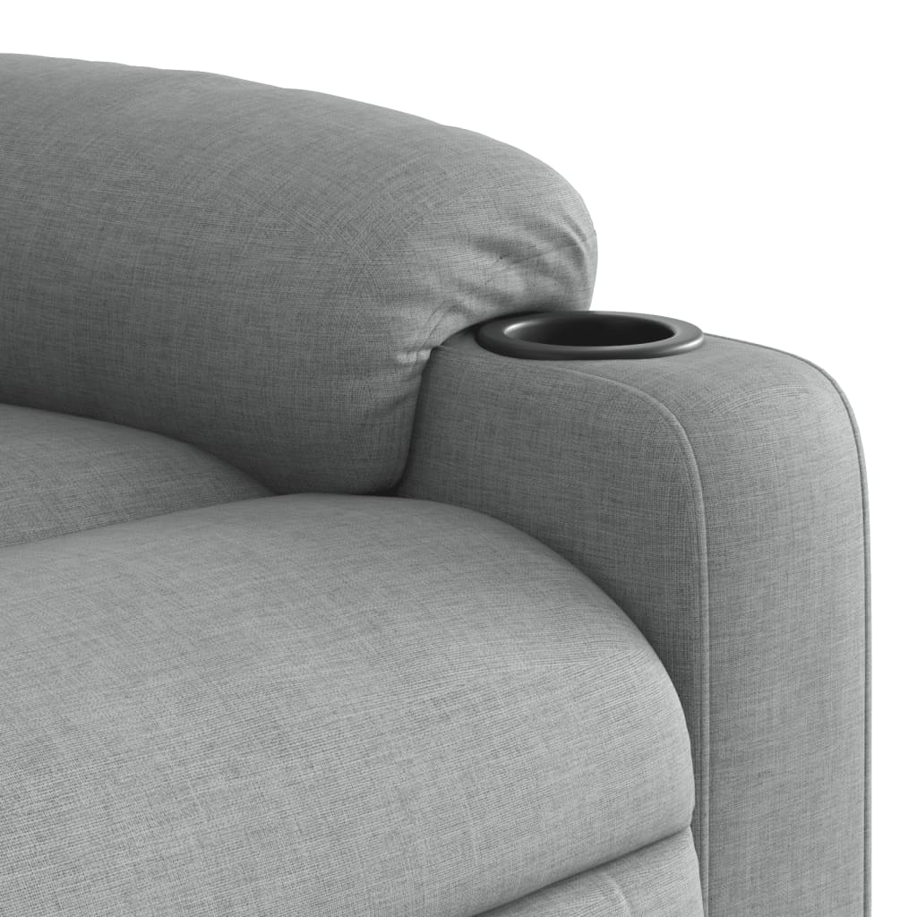 vidaXL Sillón reclinable eléctrico tela gris claro