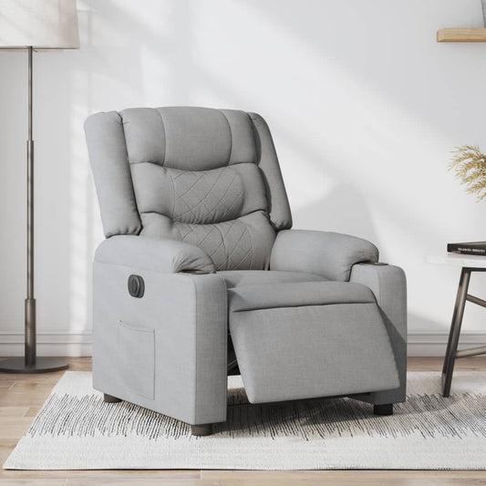 vidaXL Sillón reclinable eléctrico tela gris claro