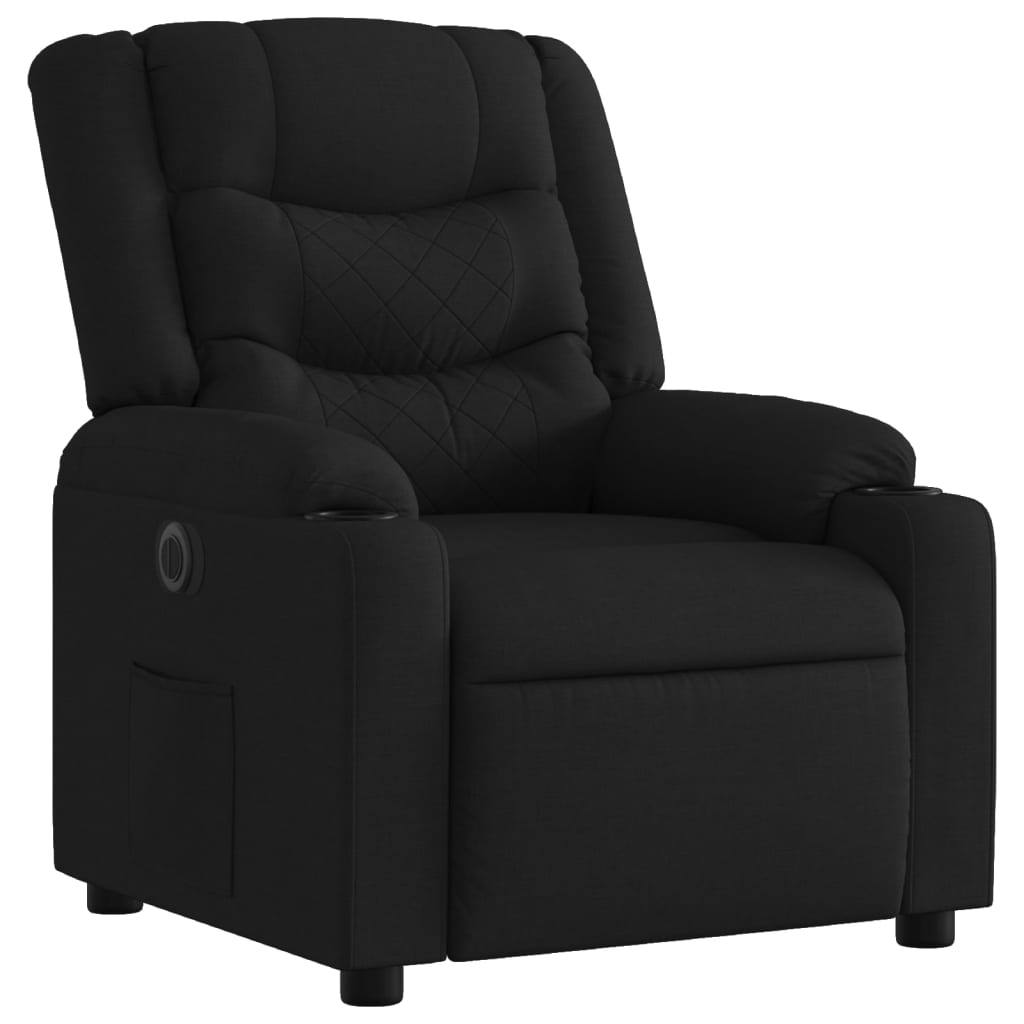 vidaXL Sillón reclinable eléctrico de tela negro