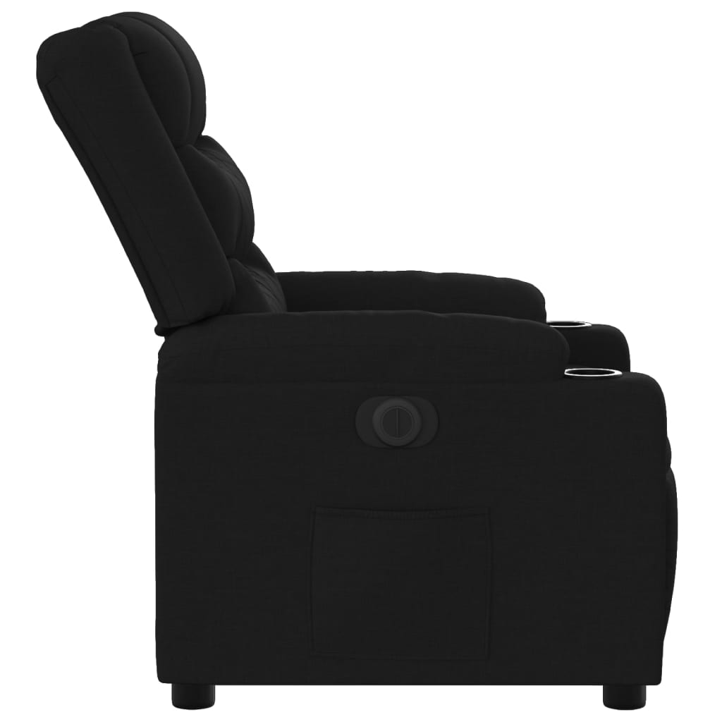 vidaXL Sillón reclinable eléctrico de tela negro