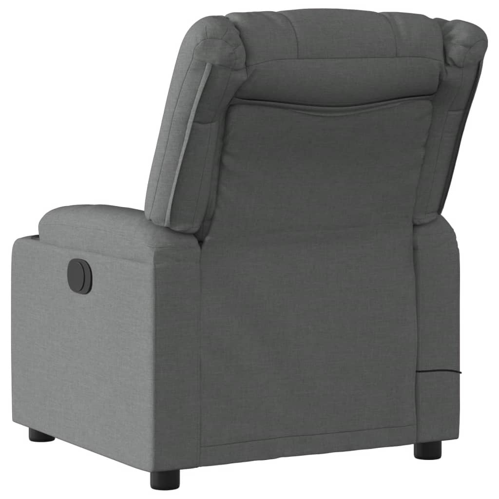 vidaXL Sillón reclinable de masaje eléctrico tela gris oscuro