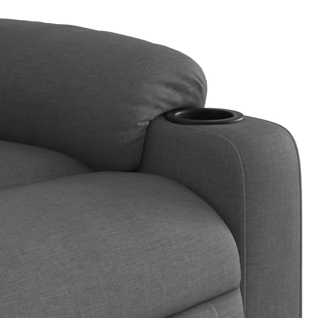 vidaXL Sillón reclinable de masaje eléctrico tela gris oscuro