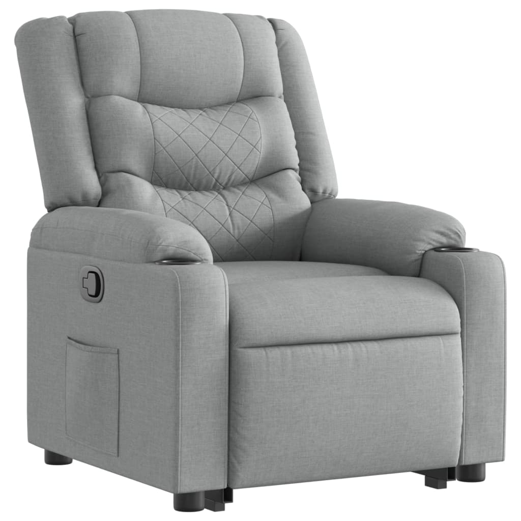 vidaXL Sillón reclinable elevable de tela gris claro