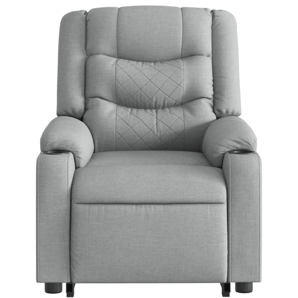 vidaXL Sillón reclinable elevable de tela gris claro