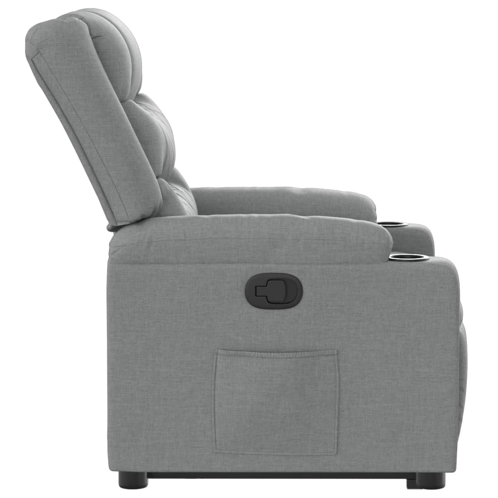 vidaXL Sillón reclinable elevable de tela gris claro