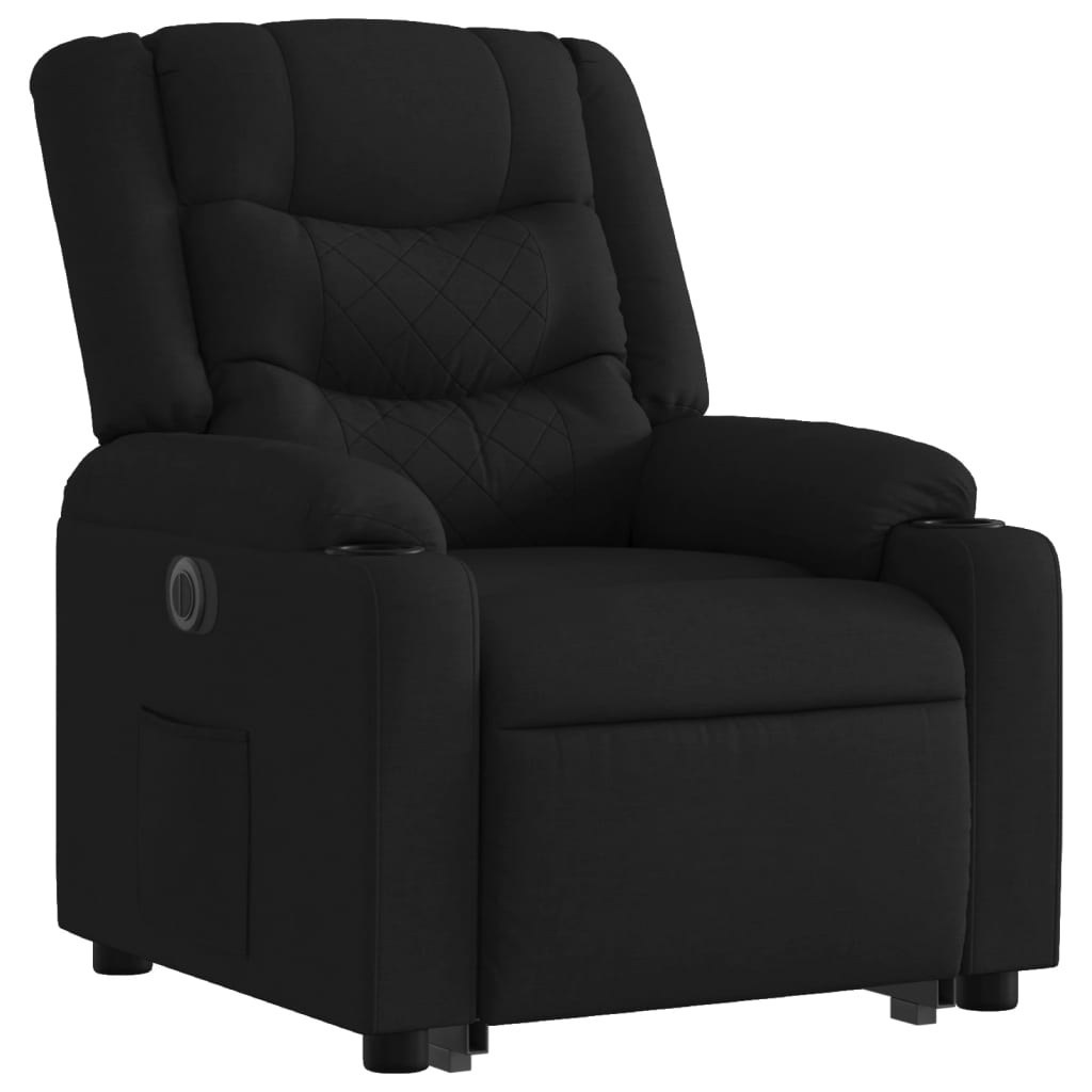 vidaXL Sillón eléctrico reclinable elevable de tela negro