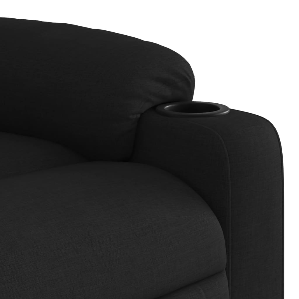 vidaXL Sillón de masaje eléctrico reclinable elevable tela negro