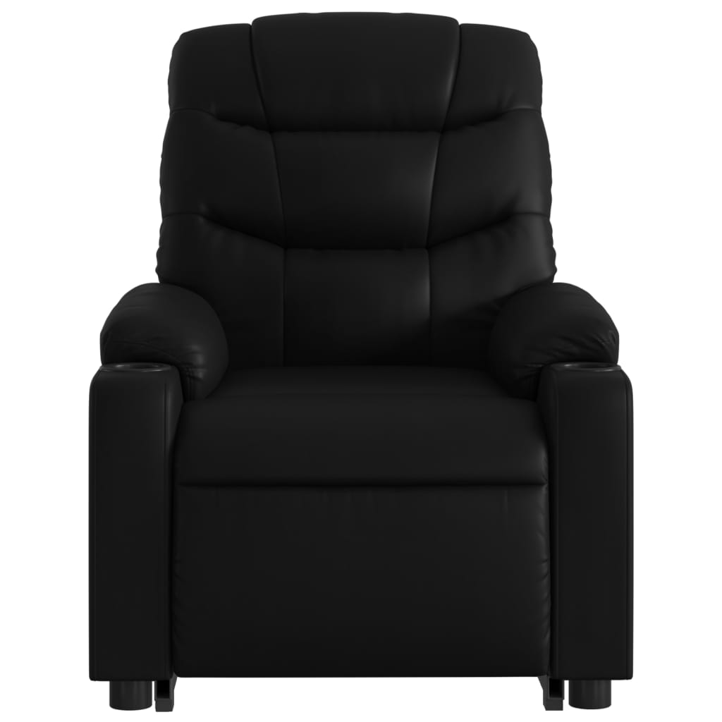 vidaXL Sillón reclinable elevable cuero artificial negro