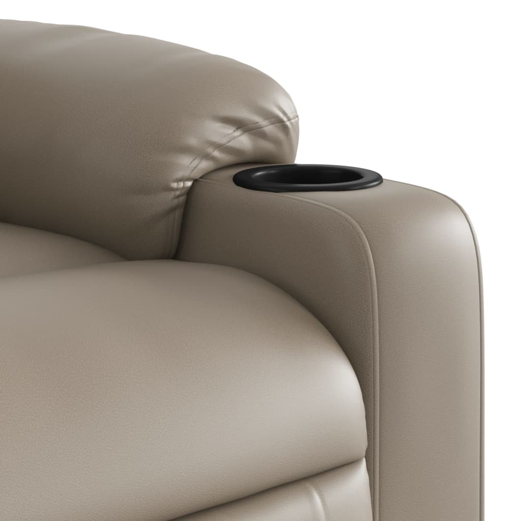 vidaXL Sillón reclinable elevable cuero artificial color capuchino