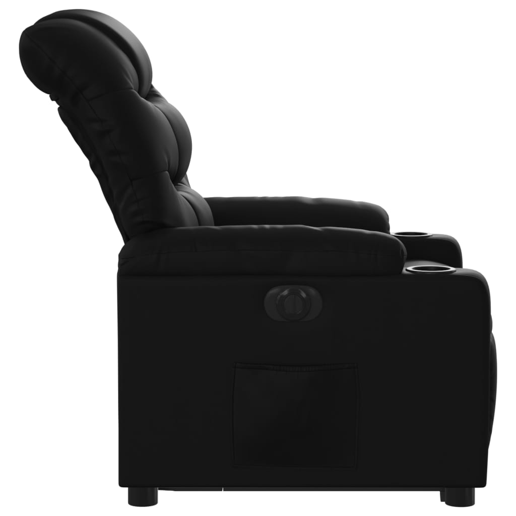 vidaXL Sillón reclinable elevable eléctrico de cuero sintético negro