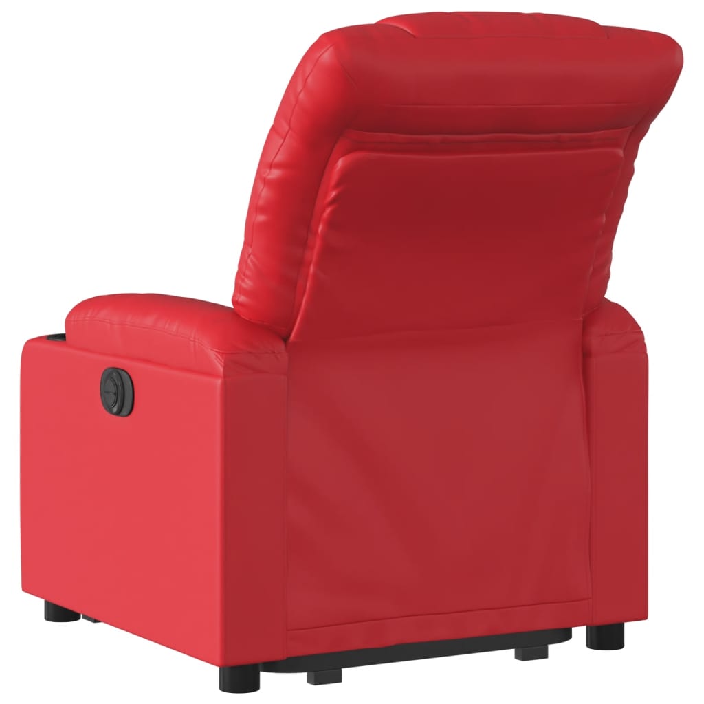 vidaXL Sillón elevable eléctrico cuero artificial rojo