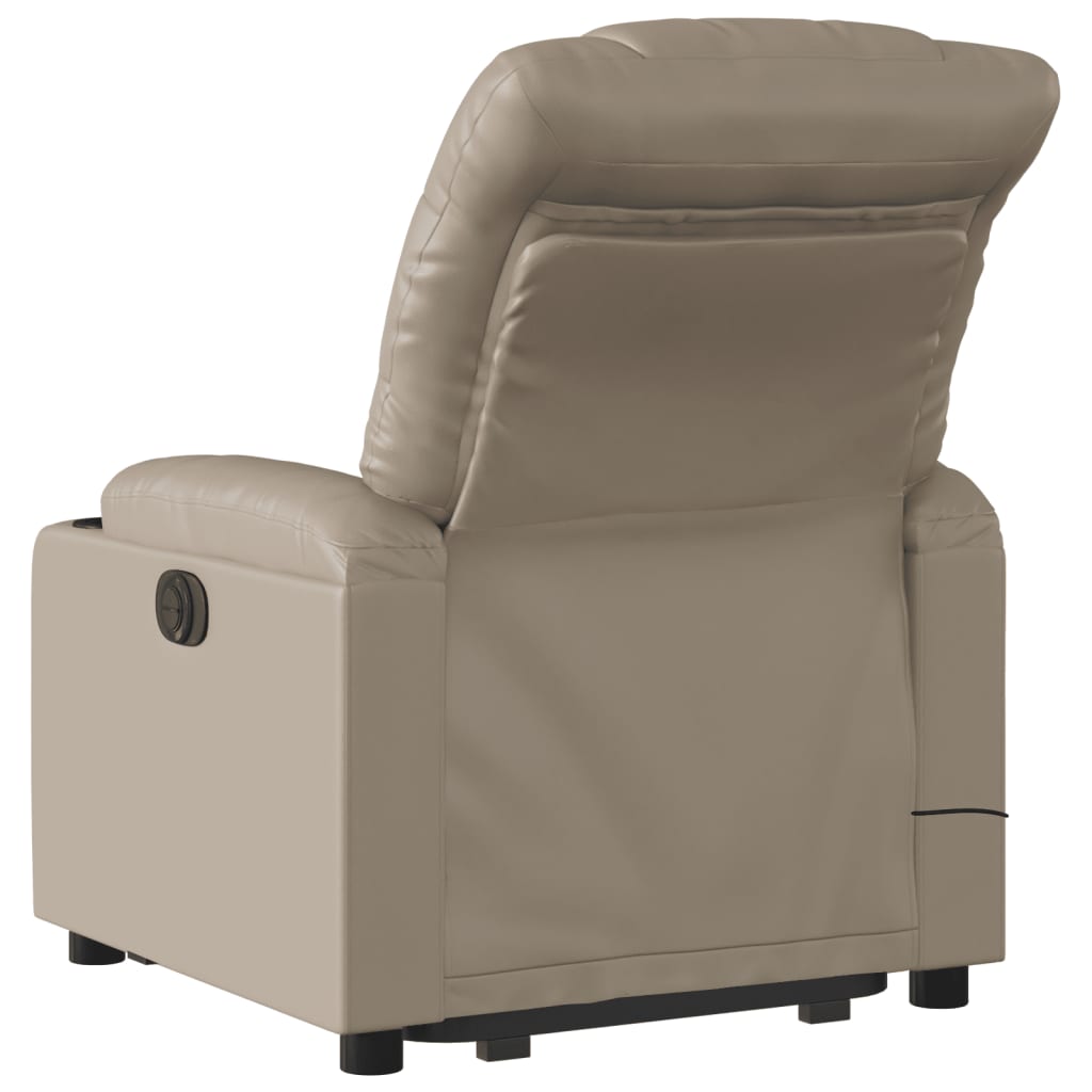 vidaXL Sillón reclinable de masaje eléctrico cuero sintético capuchino