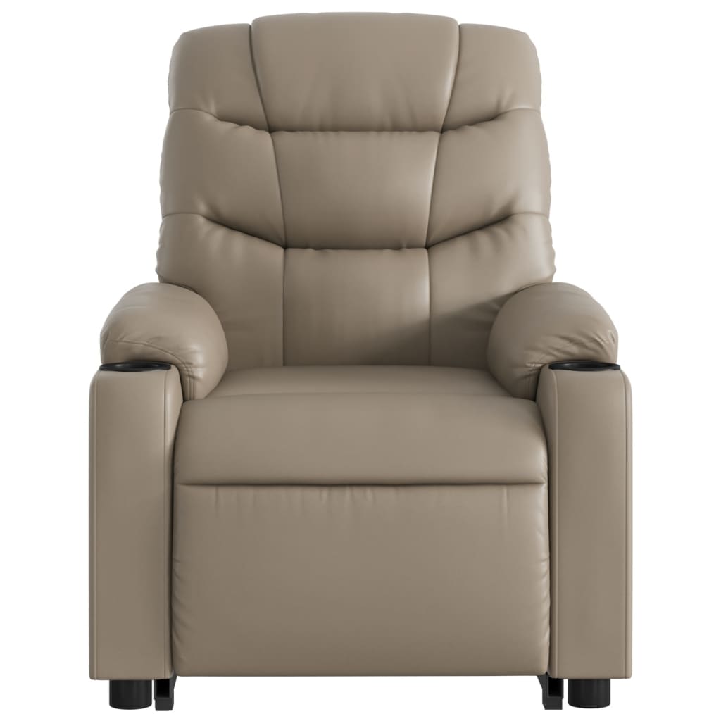 vidaXL Sillón reclinable de masaje eléctrico cuero sintético capuchino