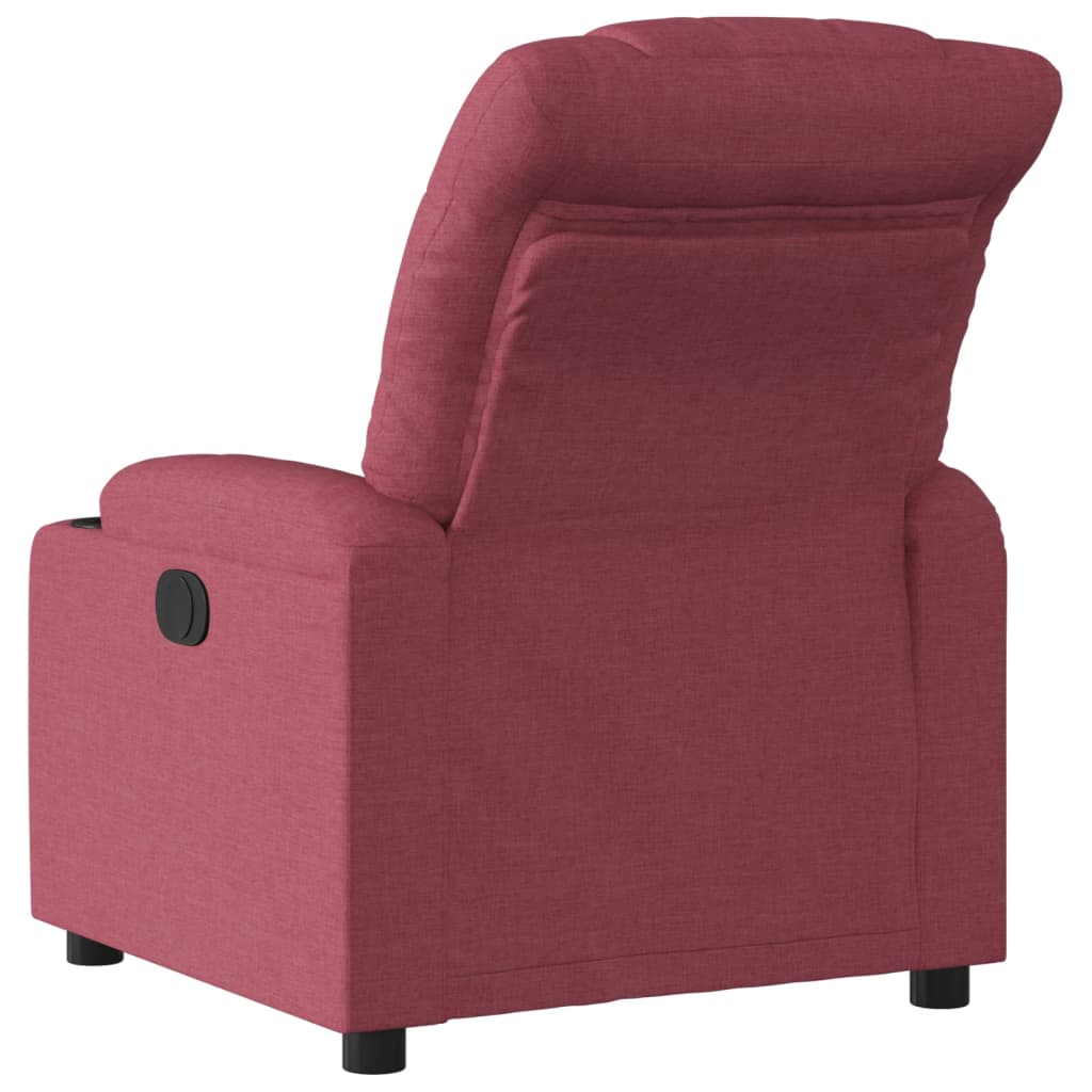 vidaXL Sillón reclinable eléctrico tela rojo tinto