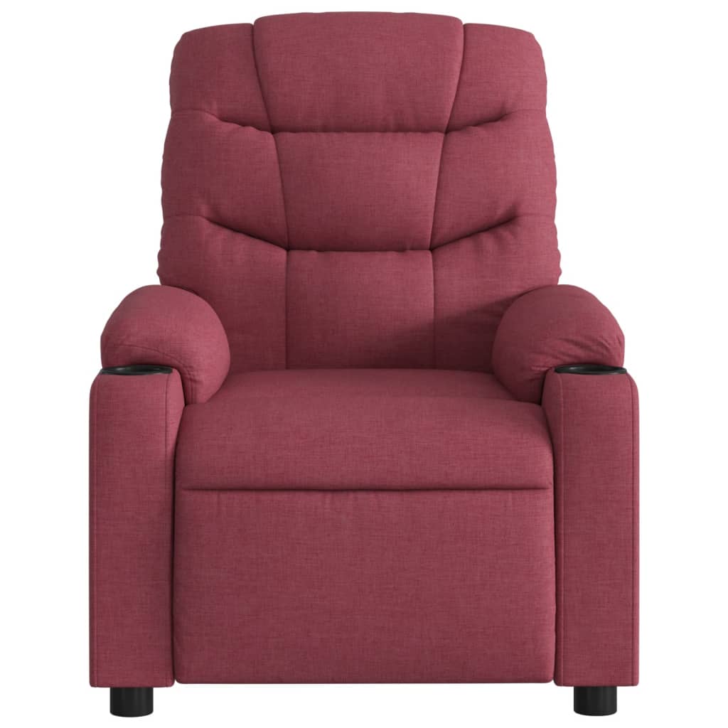 vidaXL Sillón reclinable eléctrico tela rojo tinto