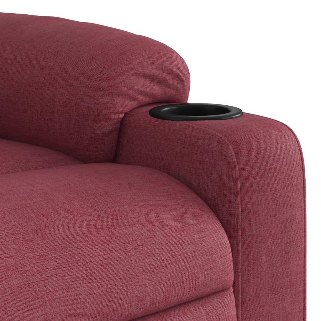 vidaXL Sillón reclinable eléctrico tela rojo tinto