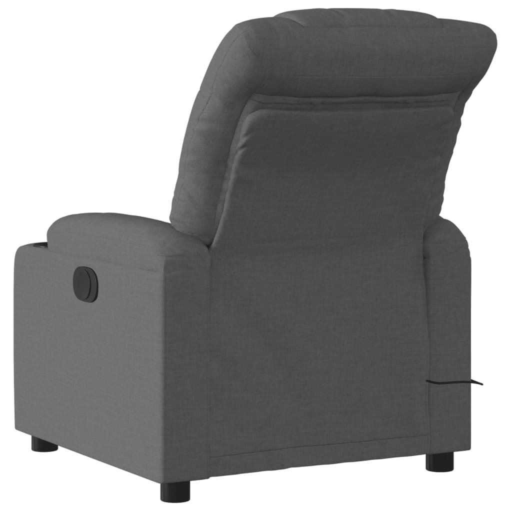 vidaXL Sillón reclinable de masaje eléctrico tela gris oscuro