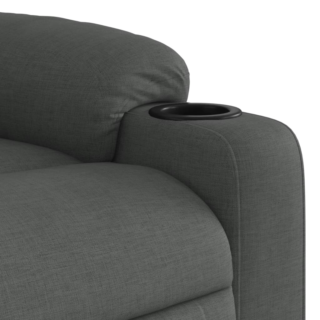 vidaXL Sillón reclinable de masaje eléctrico tela gris oscuro