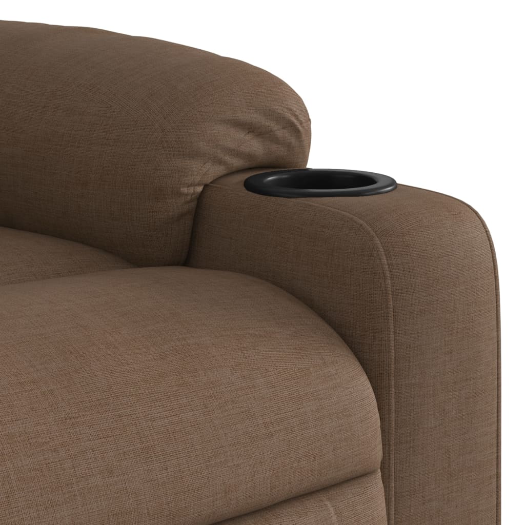 vidaXL Sillón reclinable de masaje eléctrico tela marrón