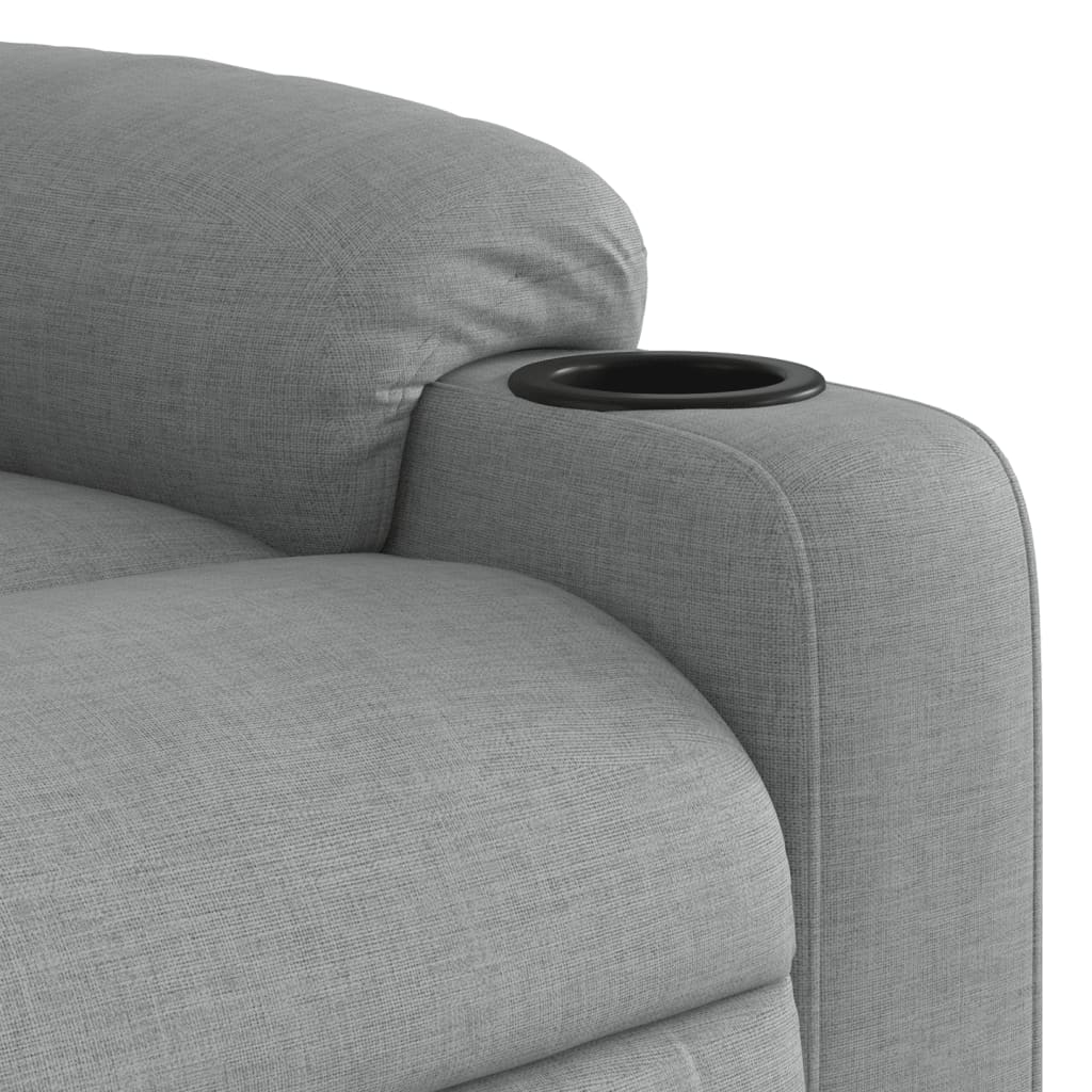 vidaXL Sillón reclinable elevable de tela gris claro