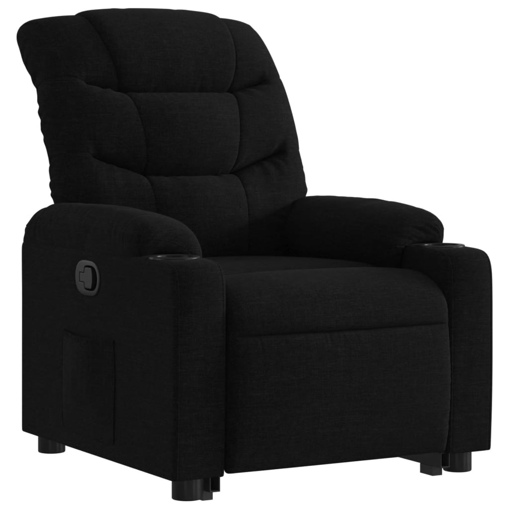 vidaXL Sillón reclinable elevable tela negro