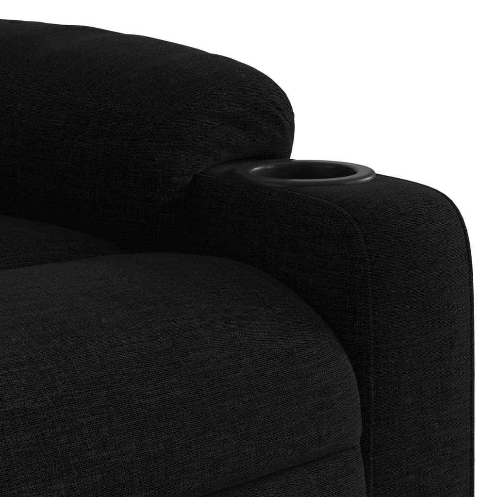 vidaXL Sillón reclinable elevable tela negro