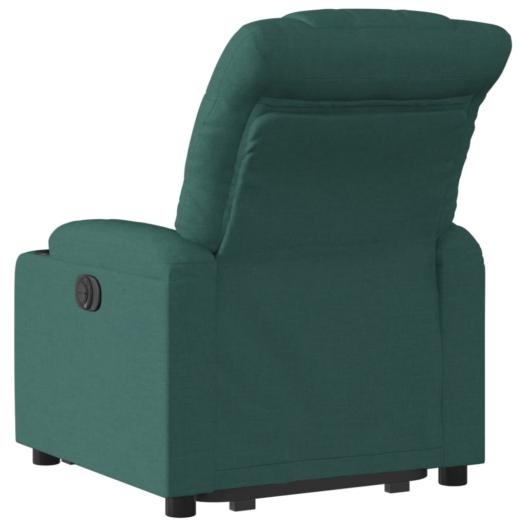 vidaXL Sillón reclinable elevable tela verde oscuro