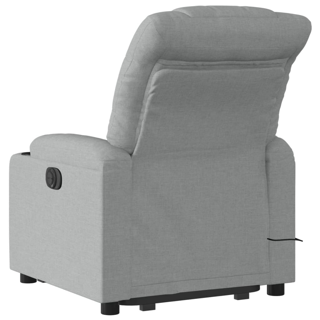 vidaXL Sillón de masaje reclinable de pie de tela gris claro