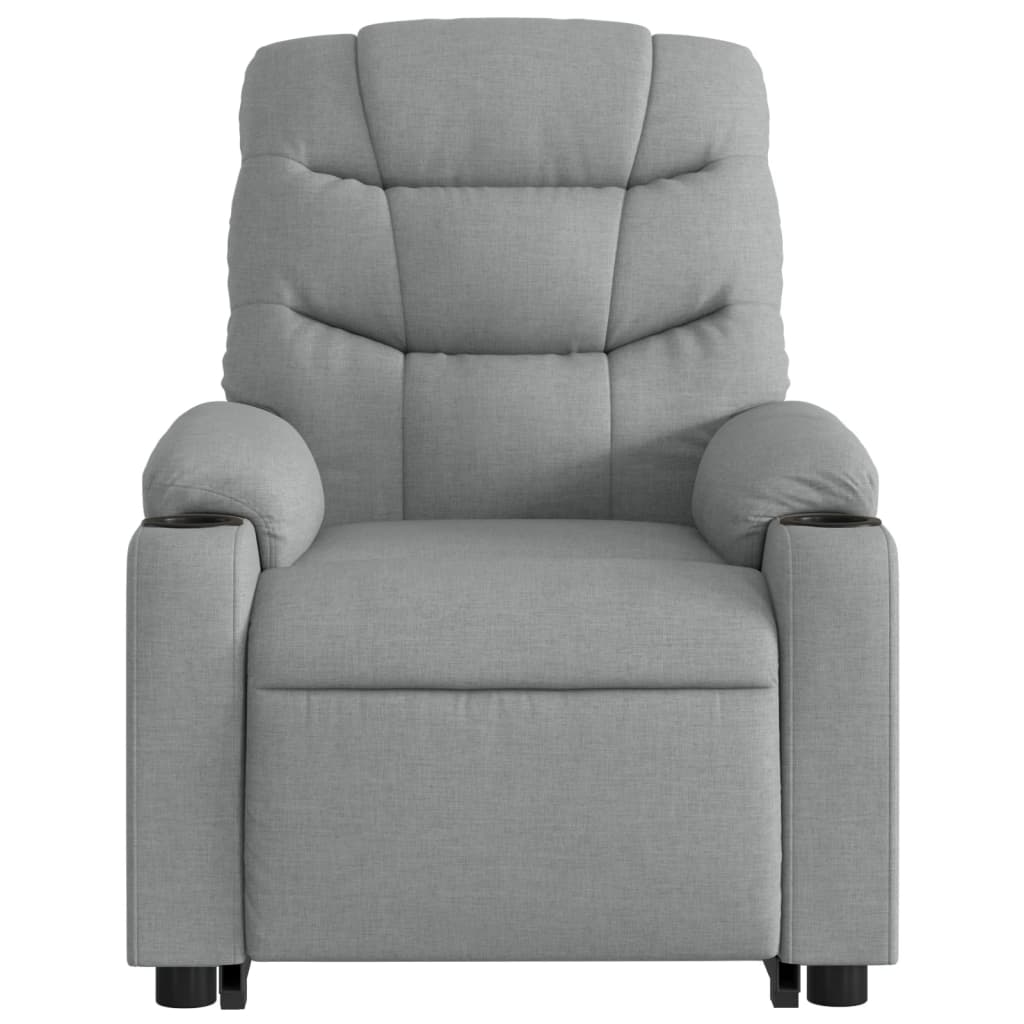 vidaXL Sillón de masaje reclinable de pie de tela gris claro