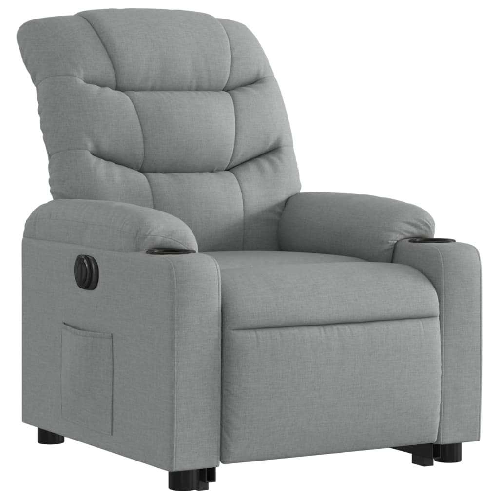 vidaXL Sillón eléctrico reclinable elevable de tela gris claro