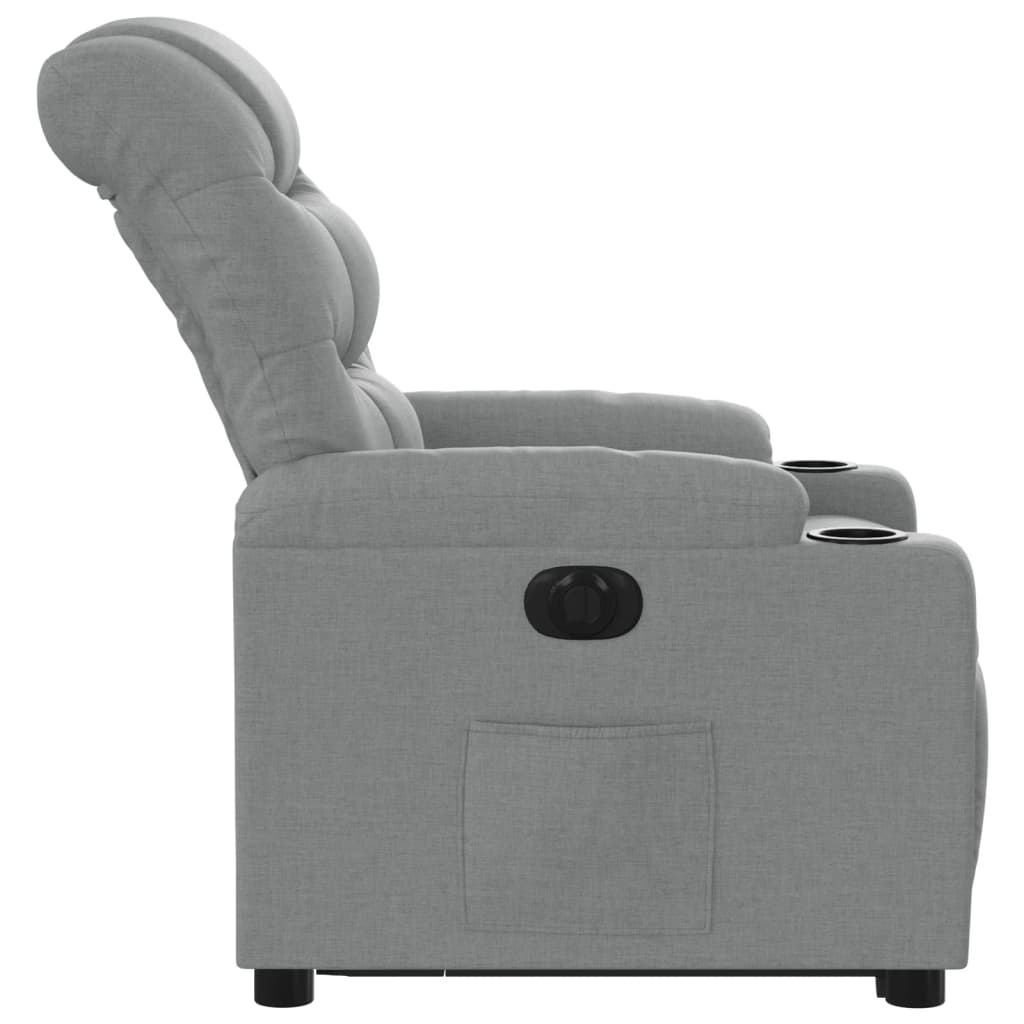 vidaXL Sillón eléctrico reclinable elevable de tela gris claro