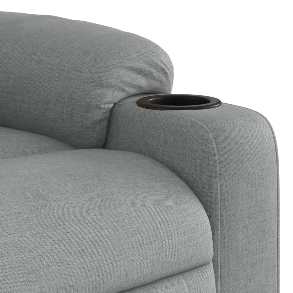 vidaXL Sillón eléctrico reclinable elevable de tela gris claro