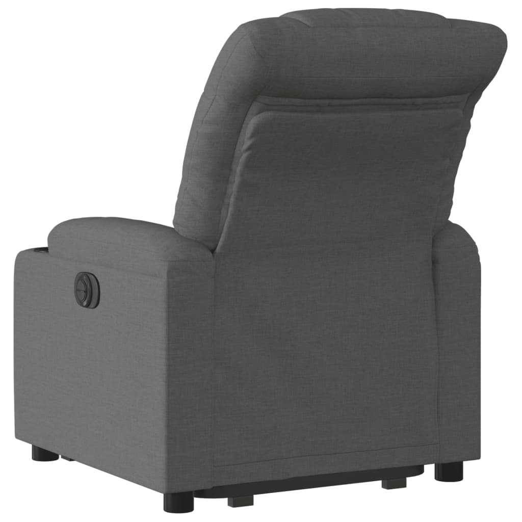 vidaXL Sillón eléctrico reclinable elevable de tela gris oscuro