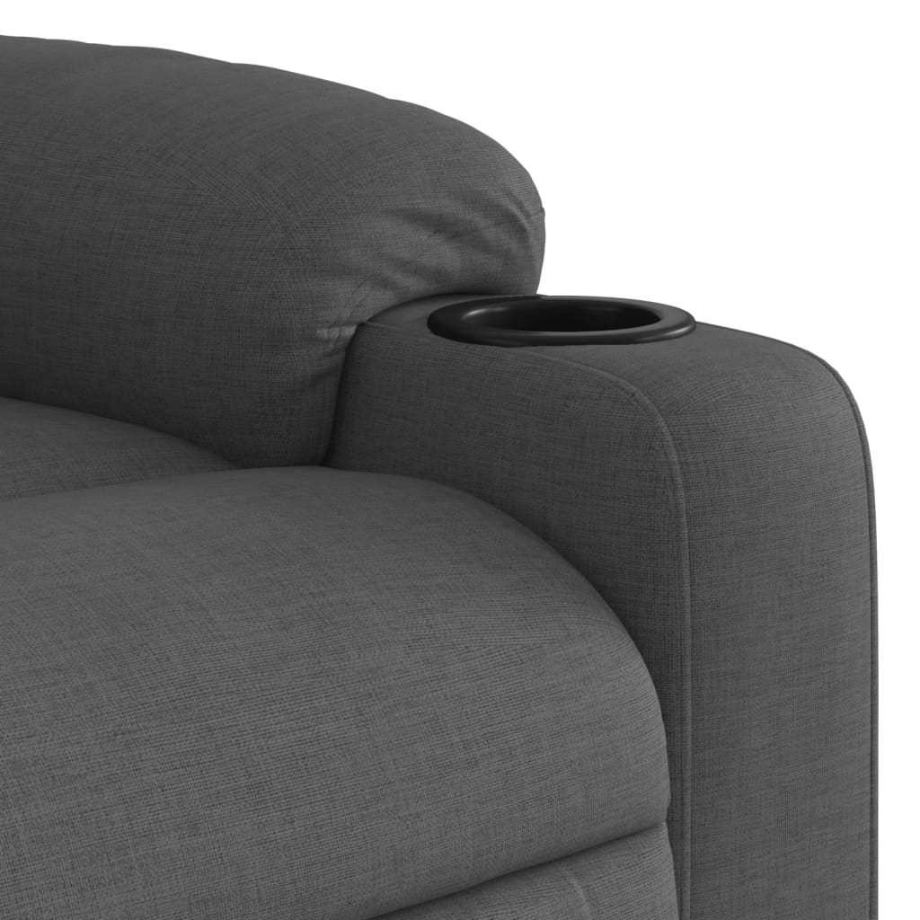 vidaXL Sillón eléctrico reclinable elevable de tela gris oscuro