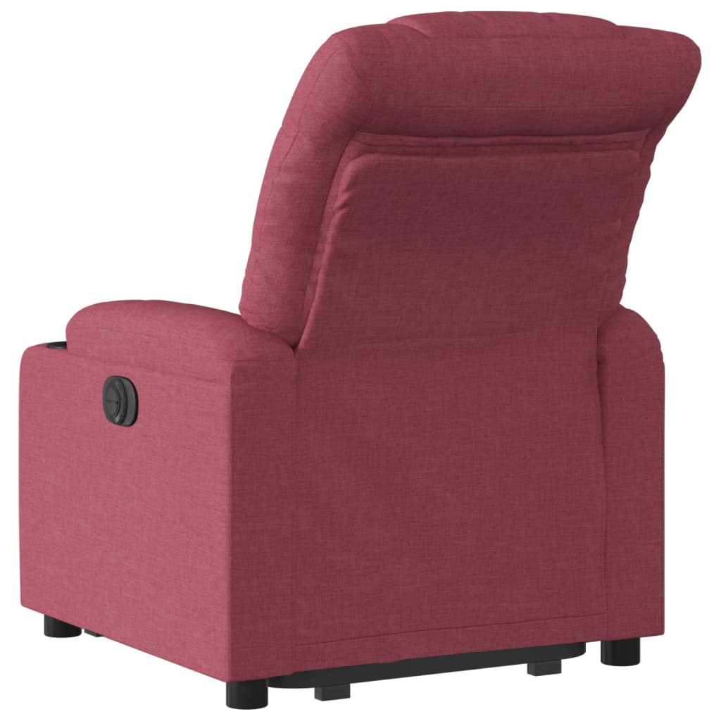 vidaXL Sillón eléctrico reclinable elevable de tela rojo tinto