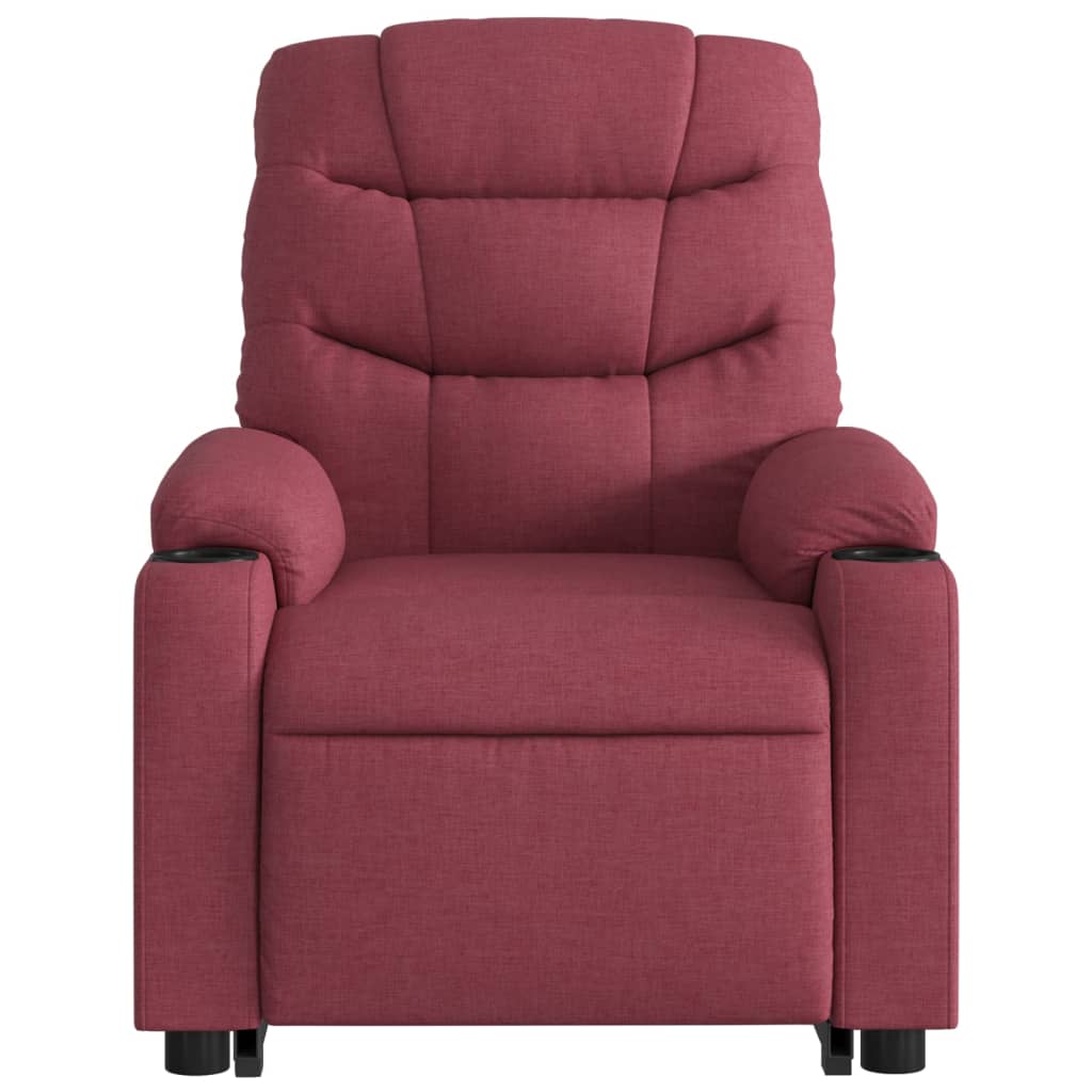 vidaXL Sillón eléctrico reclinable elevable de tela rojo tinto